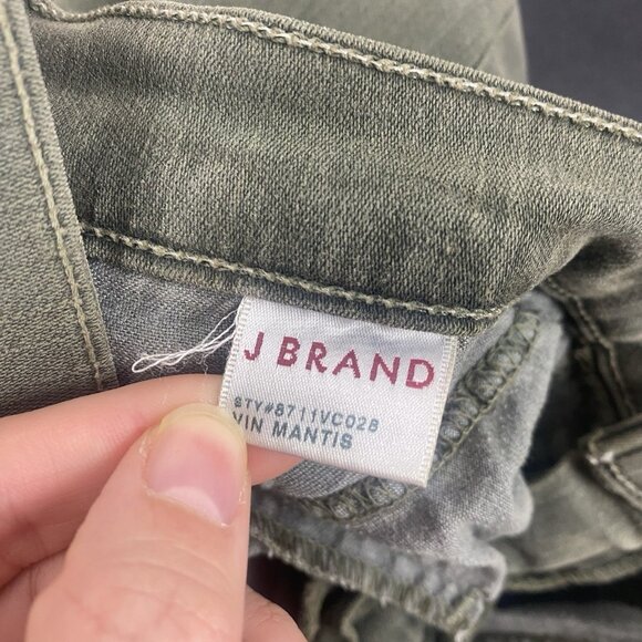 J Brand Women's Vin Mantis Moto Jeans Size 25 Olive Green - Picture 4 of 9